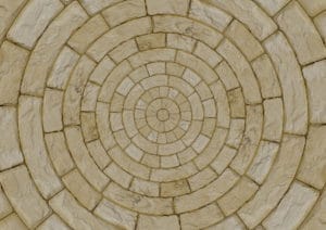 Sandsteinplatten ringförmig verlegt – Hintergrundbild